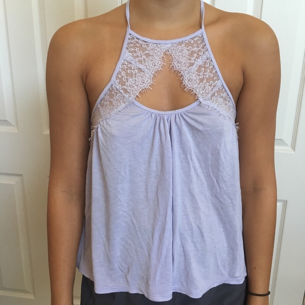 ⭐️ UO Lavender Flowy Spaghetti Strap Top w Lace
